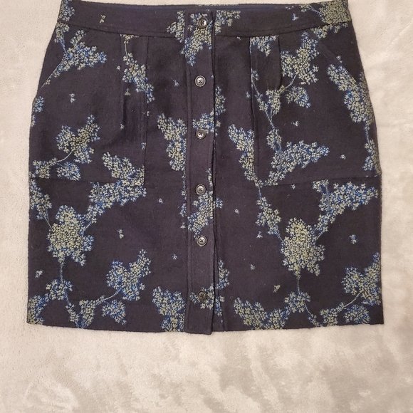 Banana Republic skirt navy blue front buttons mini size 8 - Picture 3 of 8